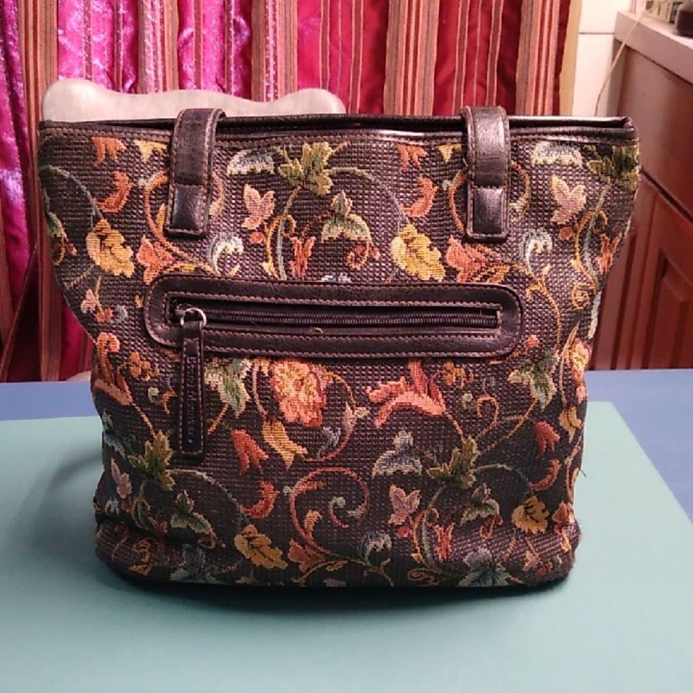 Vintage Stone Mountain Floral Tapestry Tote Bag Cottagecore Grandmacore